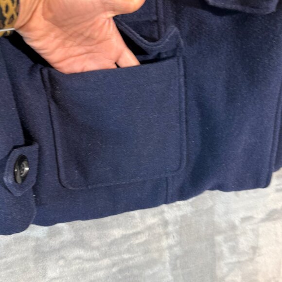 Merona Plus Size Navy Wool Blend Hooded Heavyweight Coat Women’s XXL Jacket - Picture 5 of 11